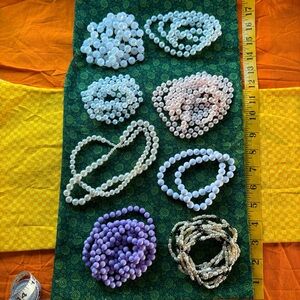 Pearl bundle extra long multicolor pearls layered flapper style 68" necklace lot